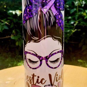 METAL TUMBLER DOMESTIC VIOLENCE AWARENESS